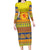 Scottish Christmas Family Matching Long Sleeve Bodycon Dress and Hawaiian Shirt Scotland Thistle and Celtic Knot Yellow-Red Color - Wonder Print Shop