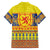 Scottish Christmas Family Matching Off The Shoulder Long Sleeve Dress and Hawaiian Shirt Scotland Thistle and Celtic Knot Yellow-Red Color - Wonder Print Shop