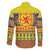 Scottish Christmas Family Matching Off The Shoulder Long Sleeve Dress and Hawaiian Shirt Scotland Thistle and Celtic Knot Yellow-Red Color - Wonder Print Shop