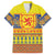 Scottish Christmas Family Matching Off Shoulder Short Dress and Hawaiian Shirt Scotland Thistle and Celtic Knot Yellow-Red Color - Wonder Print Shop