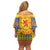 Scottish Christmas Family Matching Off Shoulder Short Dress and Hawaiian Shirt Scotland Thistle and Celtic Knot Yellow-Red Color - Wonder Print Shop