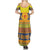 Scottish Christmas Family Matching Summer Maxi Dress and Hawaiian Shirt Scotland Thistle and Celtic Knot Yellow-Red Color - Wonder Print Shop