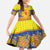 Scottish Christmas Kid Short Sleeve Dress Scotland Thistle and Celtic Knot Yellow-Red Color - Wonder Print Shop