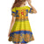 Scottish Christmas Kid Short Sleeve Dress Scotland Thistle and Celtic Knot Yellow-Red Color - Wonder Print Shop