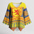 Scottish Christmas Kimono Sleeve Blouse Scotland Thistle and Celtic Knot Yellow-Red Color - Wonder Print Shop