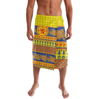 Scottish Christmas Lavalava Scotland Thistle and Celtic Knot Yellow-Red Color - Wonder Print Shop