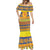 Scottish Christmas Mermaid Dress Scotland Thistle and Celtic Knot Yellow-Red Color - Wonder Print Shop