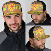 Scottish Christmas Mesh Trucker Cap Scotland Thistle and Celtic Knot Yellow-Red Color - Wonder Print Shop