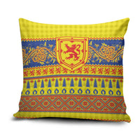 Scottish Christmas Pillow Cover Scotland Thistle and Celtic Knot Yellow-Red Color - Wonder Print Shop