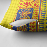 Scottish Christmas Pillow Cover Scotland Thistle and Celtic Knot Yellow-Red Color - Wonder Print Shop