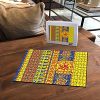 Scottish Christmas Puzzle Scotland Thistle and Celtic Knot Yellow-Red Color - Wonder Print Shop