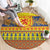 Scottish Christmas Round Carpet Scotland Thistle and Celtic Knot Yellow-Red Color - Wonder Print Shop