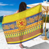 Scottish Christmas Sarong Scotland Thistle and Celtic Knot Yellow-Red Color - Wonder Print Shop