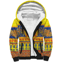 Scottish Christmas Sherpa Hoodie Scotland Thistle and Celtic Knot Yellow-Red Color - Wonder Print Shop