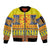 Scottish Christmas Sleeve Zip Bomber Jacket Scotland Thistle and Celtic Knot Yellow-Red Color - Wonder Print Shop