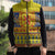 Scottish Christmas Sleeveless Puffer Jacket Scotland Thistle and Celtic Knot Yellow-Red Color - Wonder Print Shop