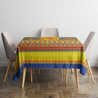 Scottish Christmas Tablecloth Scotland Thistle and Celtic Knot Yellow-Red Color - Wonder Print Shop