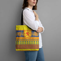 Scottish Christmas Tote Bag Scotland Thistle and Celtic Knot Yellow-Red Color - Wonder Print Shop