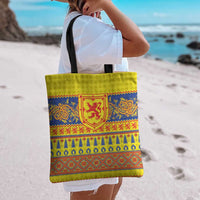 Scottish Christmas Tote Bag Scotland Thistle and Celtic Knot Yellow-Red Color - Wonder Print Shop