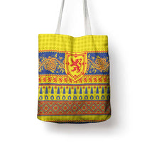 Scottish Christmas Tote Bag Scotland Thistle and Celtic Knot Yellow-Red Color - Wonder Print Shop
