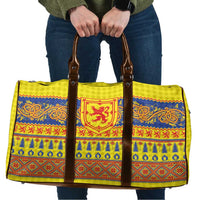 Scottish Christmas Travel Bag Scotland Thistle and Celtic Knot Yellow-Red Color - Wonder Print Shop