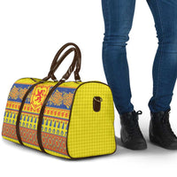 Scottish Christmas Travel Bag Scotland Thistle and Celtic Knot Yellow-Red Color - Wonder Print Shop