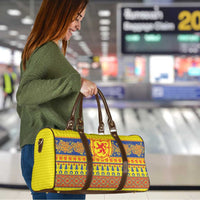 Scottish Christmas Travel Bag Scotland Thistle and Celtic Knot Yellow-Red Color - Wonder Print Shop