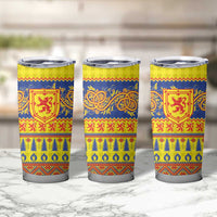 Scottish Christmas Tumbler Cup Scotland Thistle and Celtic Knot Yellow-Red Color - Wonder Print Shop