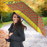 Scottish Christmas Umbrella Scotland Thistle and Celtic Knot Yellow-Red Color - Wonder Print Shop