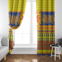 Scottish Christmas Window Curtain Scotland Thistle and Celtic Knot Yellow-Red Color - Wonder Print Shop