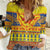 Scottish Christmas Women Casual Shirt Scotland Thistle and Celtic Knot Yellow-Red Color - Wonder Print Shop