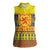Scottish Christmas Women Sleeveless Polo Shirt Scotland Thistle and Celtic Knot Yellow-Red Color - Wonder Print Shop