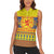 Scottish Christmas Women Sleeveless Polo Shirt Scotland Thistle and Celtic Knot Yellow-Red Color - Wonder Print Shop