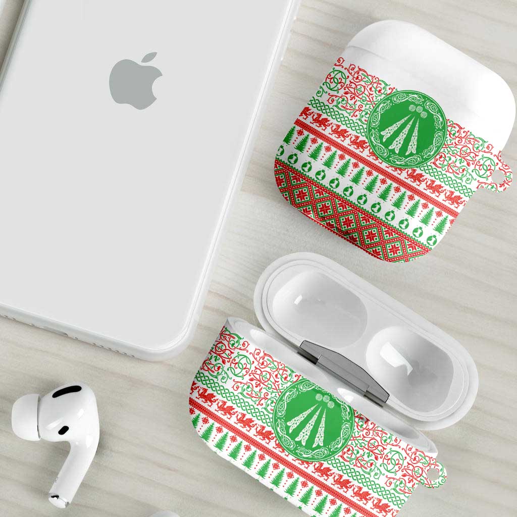 Welsh Christmas AirPods Case Awen and Celtics Culture with Xmas Elements - Wonder Print Shop