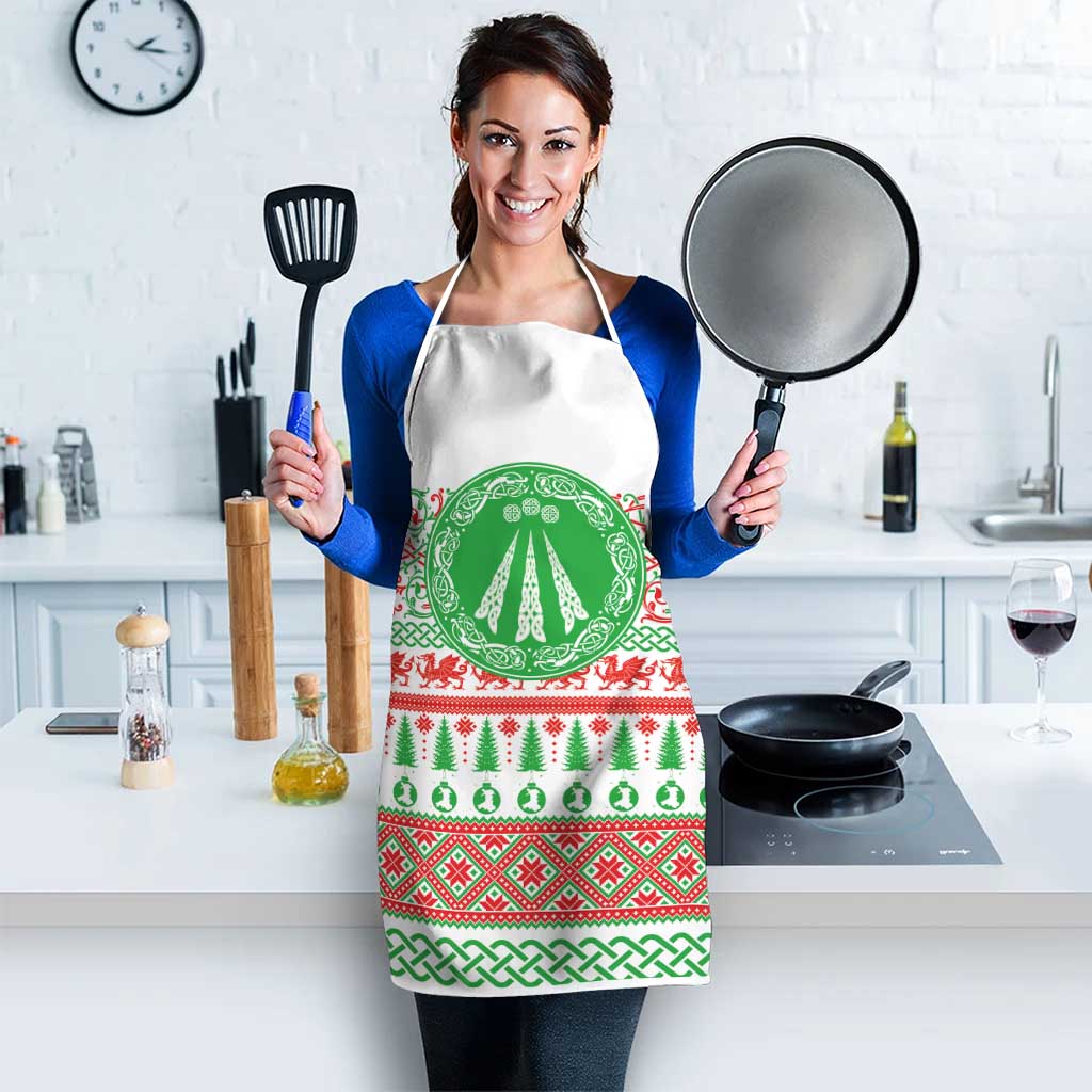 Welsh Christmas Apron Awen and Celtics Culture with Xmas Elements - Wonder Print Shop