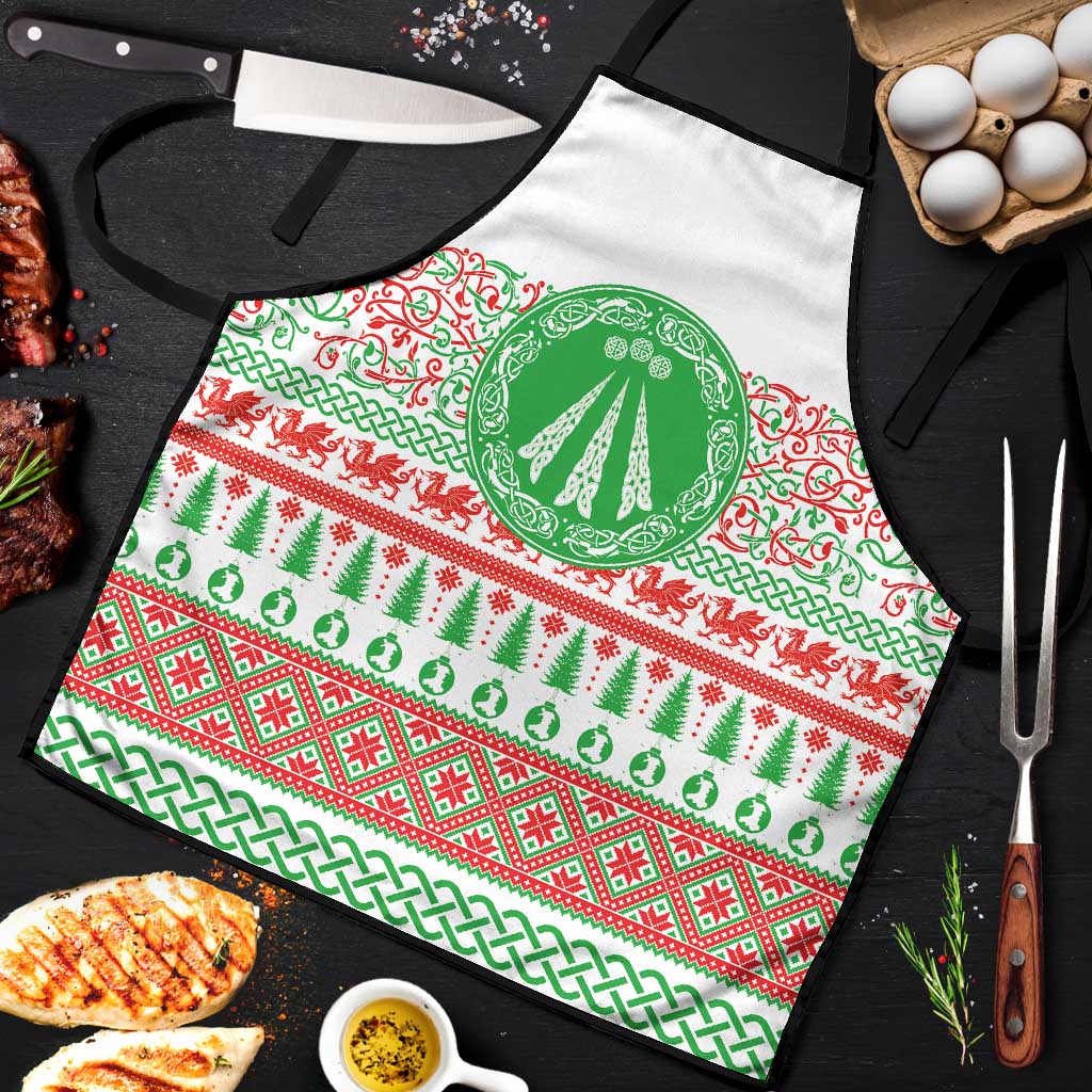 Welsh Christmas Apron Awen and Celtics Culture with Xmas Elements - Wonder Print Shop