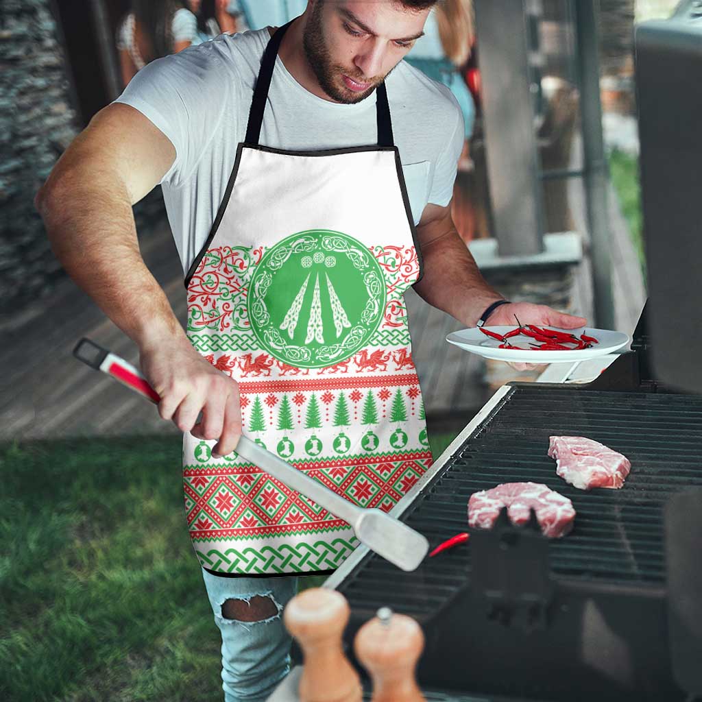 Welsh Christmas Apron Awen and Celtics Culture with Xmas Elements - Wonder Print Shop
