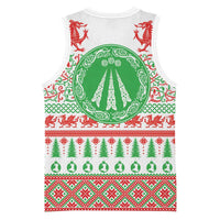 Welsh Christmas Basketball Jersey Awen and Celtics Culture with Xmas Elements - Wonder Print Shop
