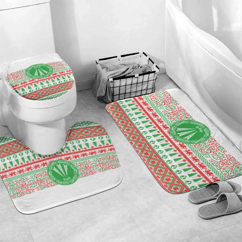 Welsh Christmas Bathroom Set Awen and Celtics Culture with Xmas Elements - Wonder Print Shop