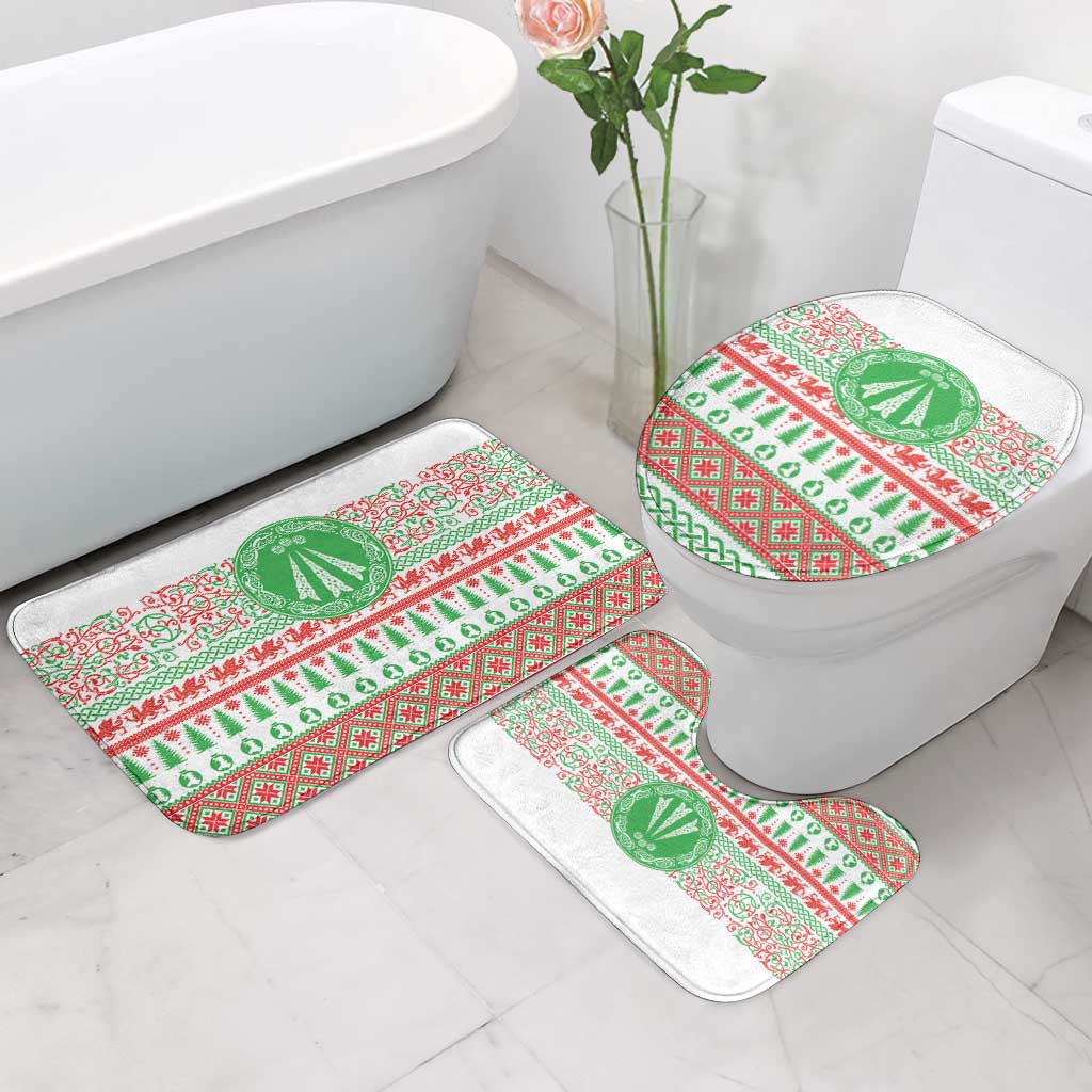 Welsh Christmas Bathroom Set Awen and Celtics Culture with Xmas Elements - Wonder Print Shop