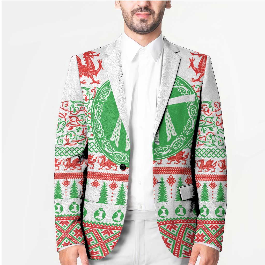 Welsh Christmas Blazer Awen and Celtics Culture with Xmas Elements - Wonder Print Shop