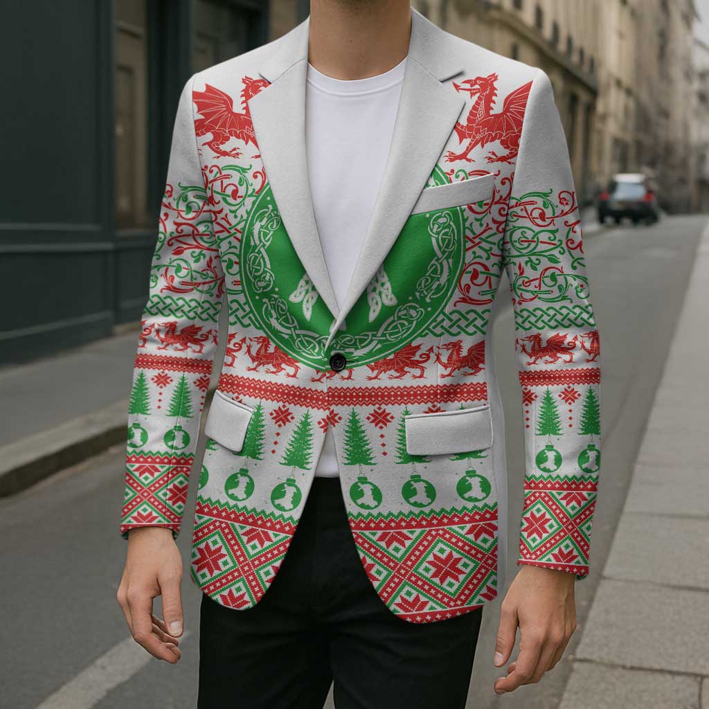 Welsh Christmas Blazer Awen and Celtics Culture with Xmas Elements - Wonder Print Shop