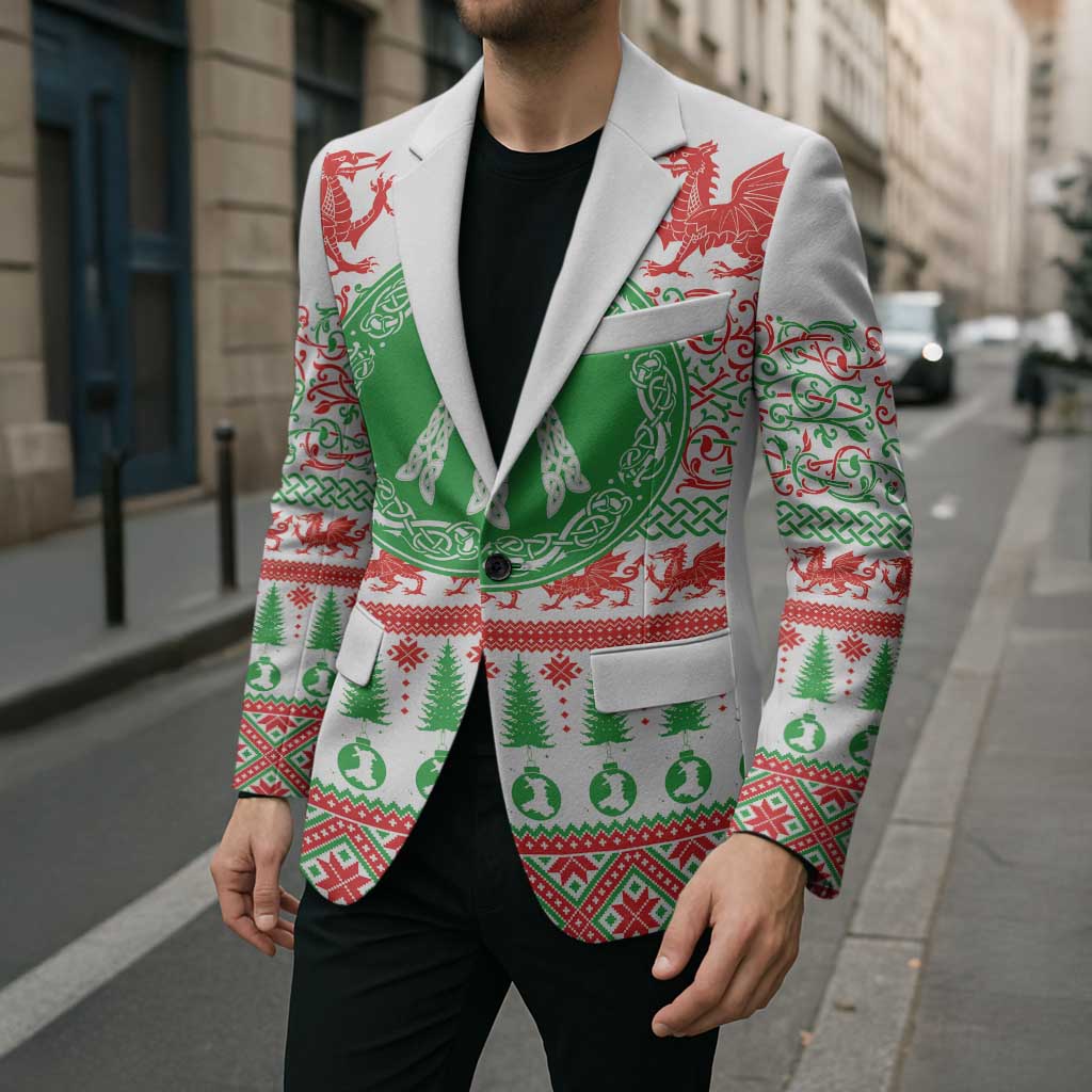 Welsh Christmas Blazer Awen and Celtics Culture with Xmas Elements - Wonder Print Shop