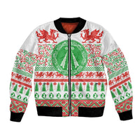 Welsh Christmas Bomber Jacket Awen and Celtics Culture with Xmas Elements - Wonder Print Shop