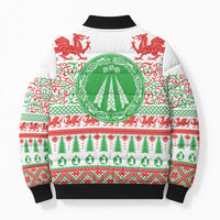 Welsh Christmas Bomber Puffer Jacket Awen and Celtics Culture with Xmas Elements - Wonder Print Shop