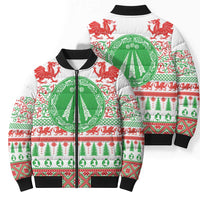 Welsh Christmas Bomber Puffer Jacket Awen and Celtics Culture with Xmas Elements - Wonder Print Shop