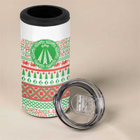 Welsh Christmas 4 in 1 Can Cooler Tumbler Awen and Celtics Culture with Xmas Elements - Wonder Print Shop