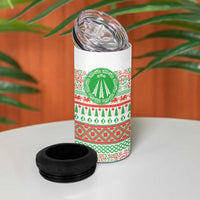 Welsh Christmas 4 in 1 Can Cooler Tumbler Awen and Celtics Culture with Xmas Elements - Wonder Print Shop