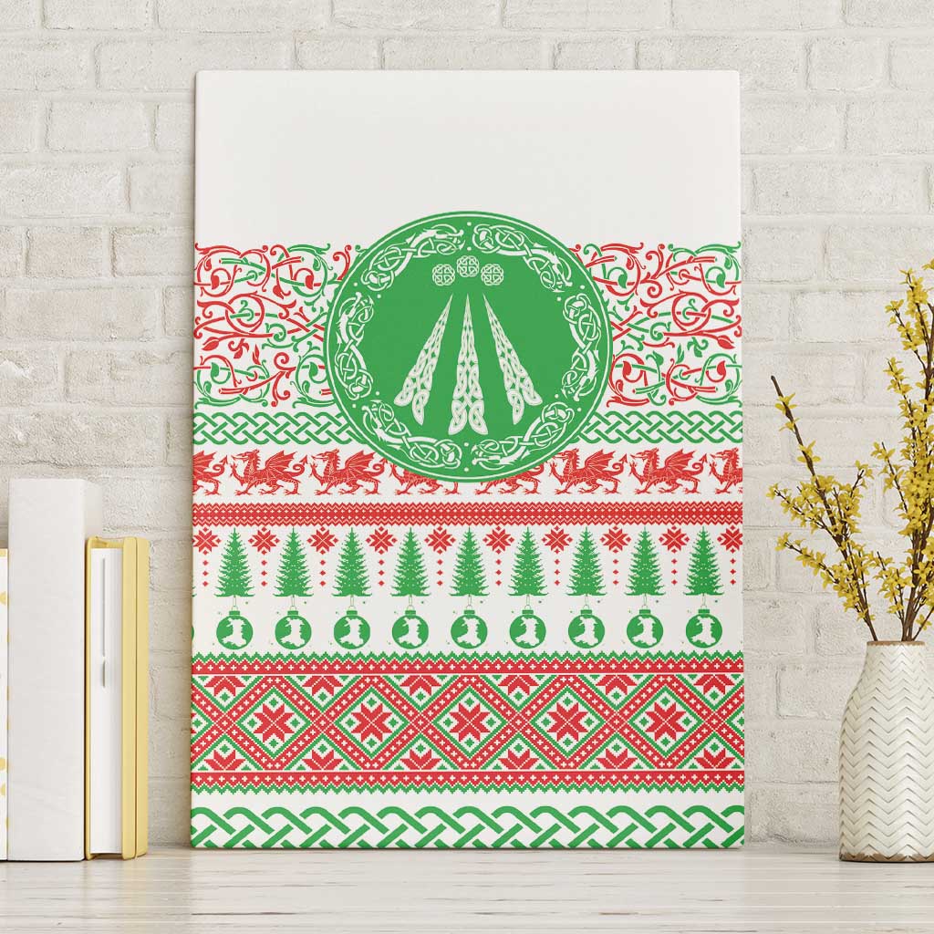Welsh Christmas Canvas Wall Art Awen and Celtics Culture with Xmas Elements - Wonder Print Shop