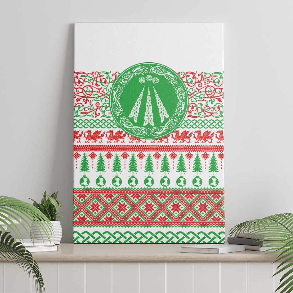 Welsh Christmas Canvas Wall Art Awen and Celtics Culture with Xmas Elements - Wonder Print Shop